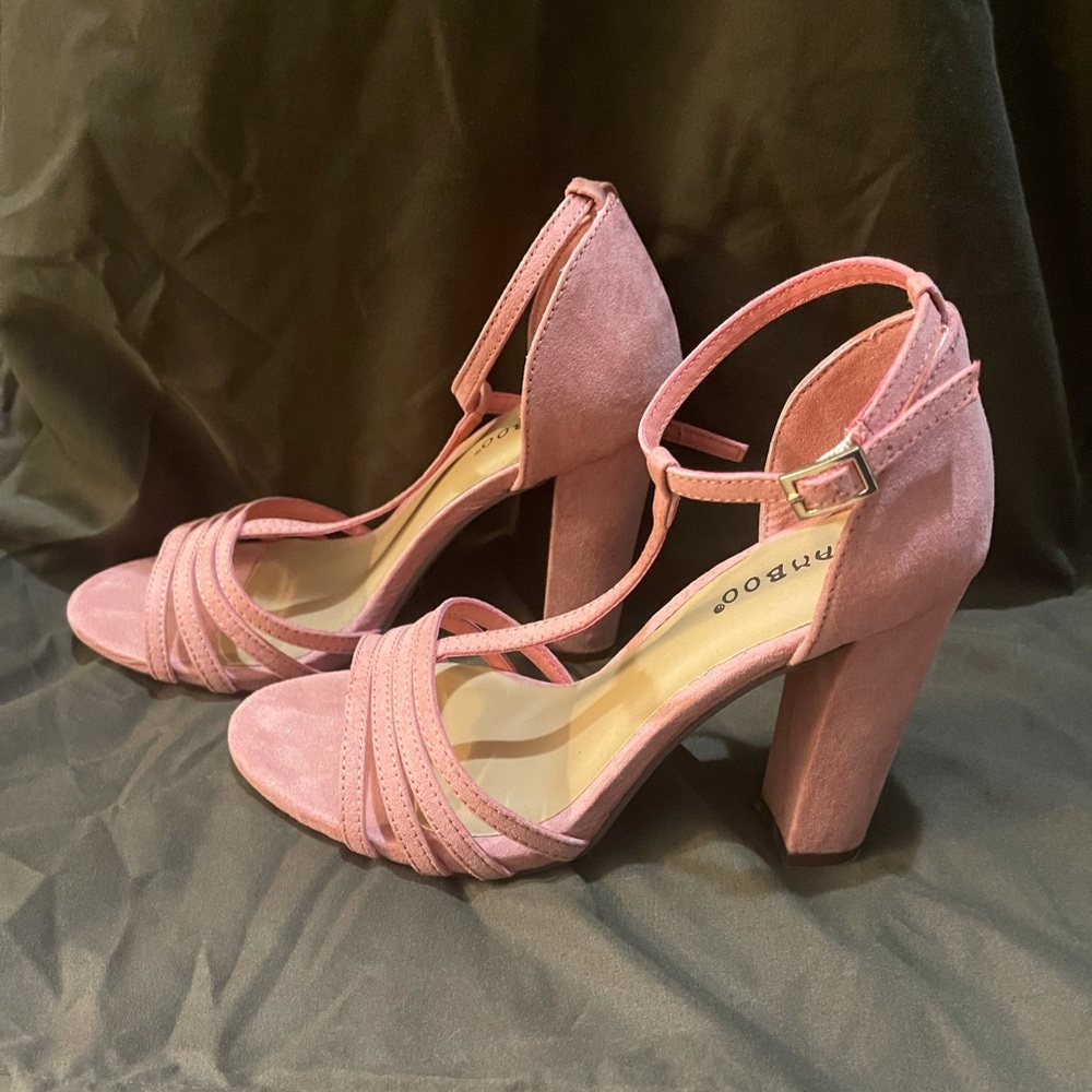 Pink straps heels